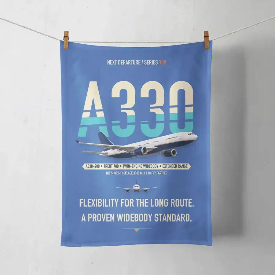 Airbus A330-200 design on blue towel