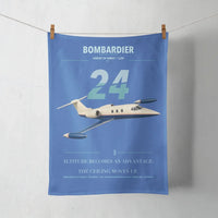 Thumbnail for Bombardier Learjet 24 design on blue towel
