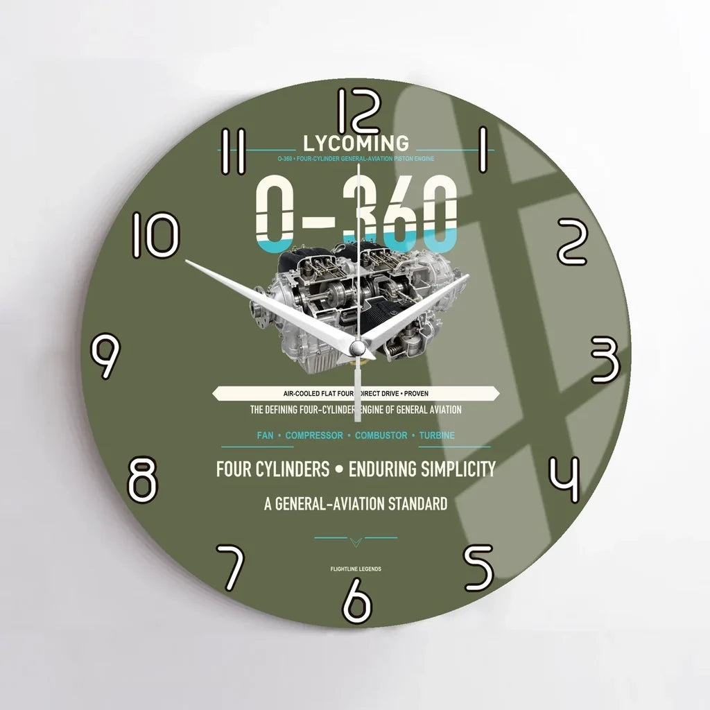 O-360 design on green army no frame wall clock