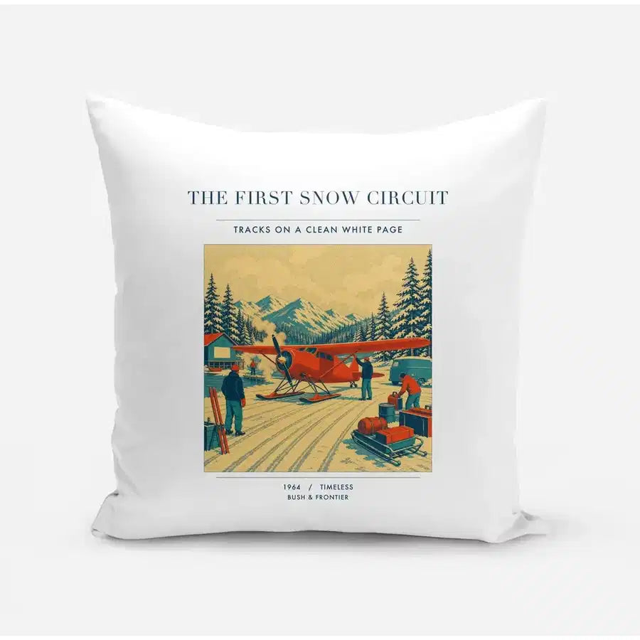 VINTAGE G4480 - The First Snow Circuit - Designed Pillows design on white