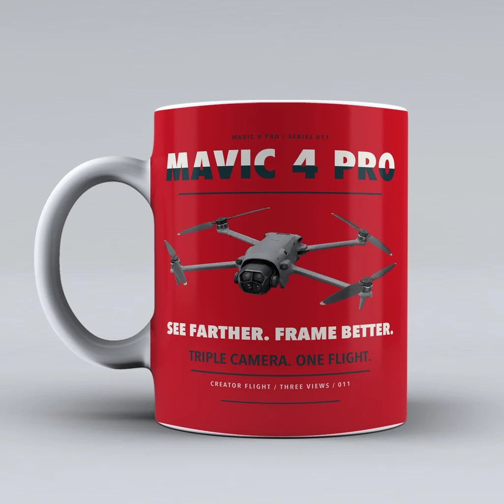 Mavic 4 Pro Mug design on red dji