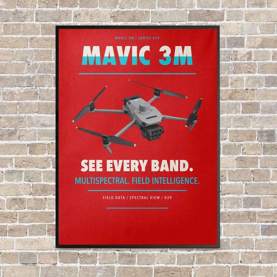 DJI Mavic 3 Multispectral vertical canvas print - framed - red background
