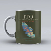 Thumbnail for Hilo International Airport (ITO) airport code design on green army ceramic mug