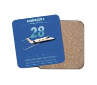 Thumbnail for Bombardier Learjet 28 design on blue 1 piece coaster