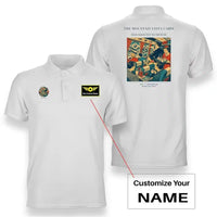 Thumbnail for VINTAGE G4224 - The Mountain Vista Cabin - Double-Side Polo T-Shirt design on white+name
