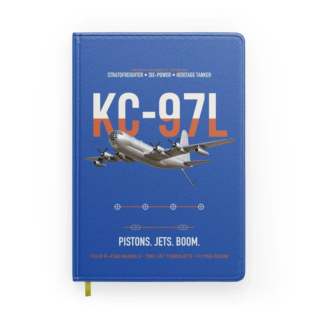 KC-97L STRATOFREIGHTER design on blue notebook