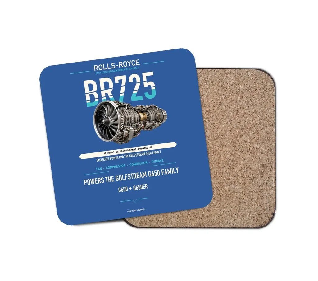 Embraer ERJ145 design on blue 1 piece coaster