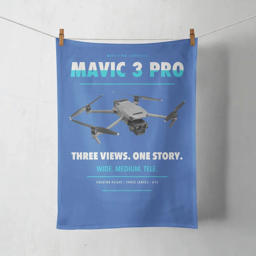 DJI Mavic 3 Pro design on blue towel