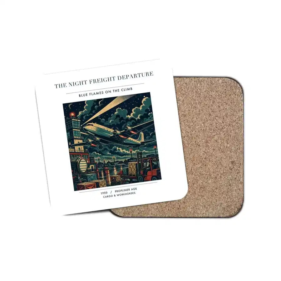 The Night Freight Departure - Designed Coasters design on white 1-piece