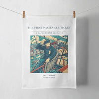 Thumbnail for VINTAGE G4321 - The First Passenger Ticket - Designed Towels design on white