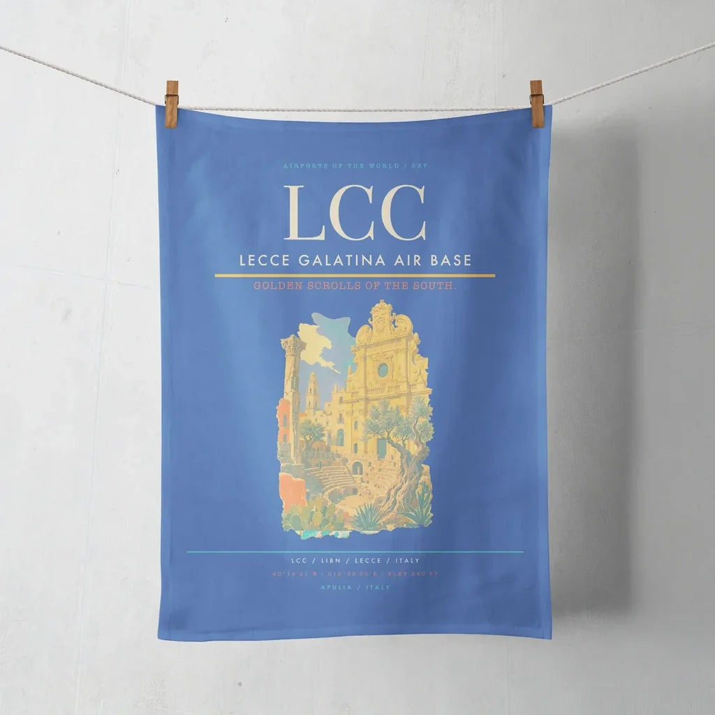 Lecce Galatina Air Base (LCC) design on blue towel