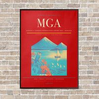 Thumbnail for Augusto C. Sandino International Airport MGA — Managua vertical canvas print - framed - red background
