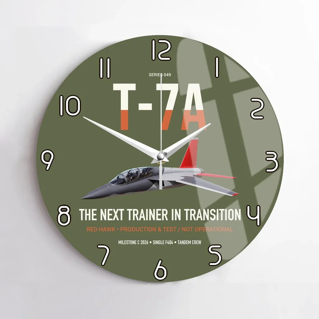 T-7A Red Hawk design on green army no frame wall clock