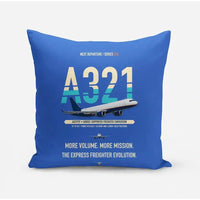 Thumbnail for Airbus A321P2F design on blue pillow