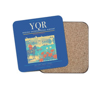 Thumbnail for Regina International Airport (YQR) design on blue 1 piece coaster