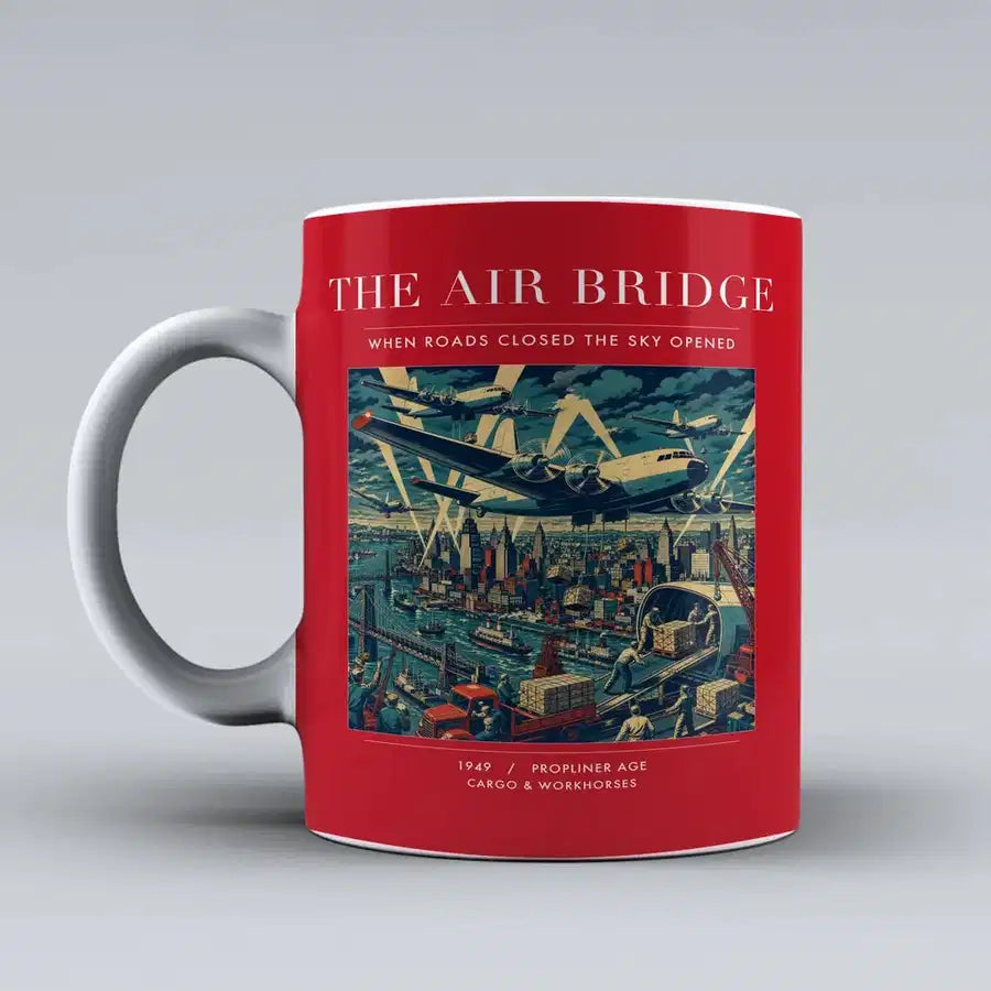 VINTAGE G4099 - The Air Bridge - Ceramic Mug design on red