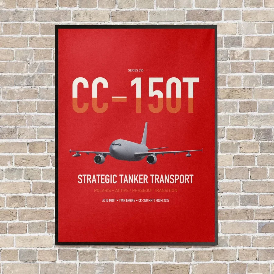 Airbus CC-150T Polaris vertical canvas print - framed - red background