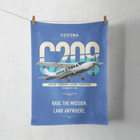 Thumbnail for Cessna 208 Caravan design on blue towel