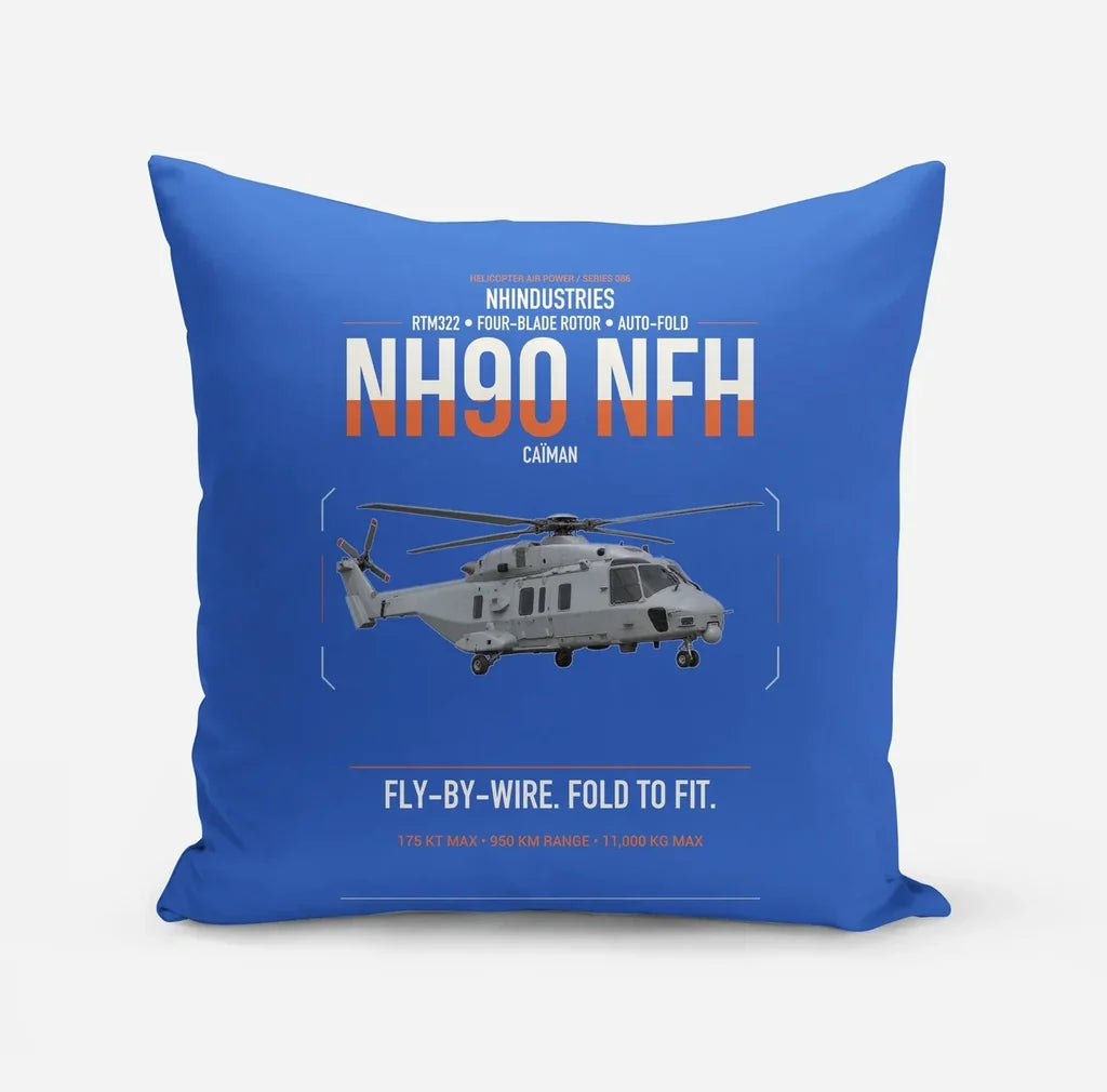 NHIndustries NH90 NFH Caïman design on blue pillow