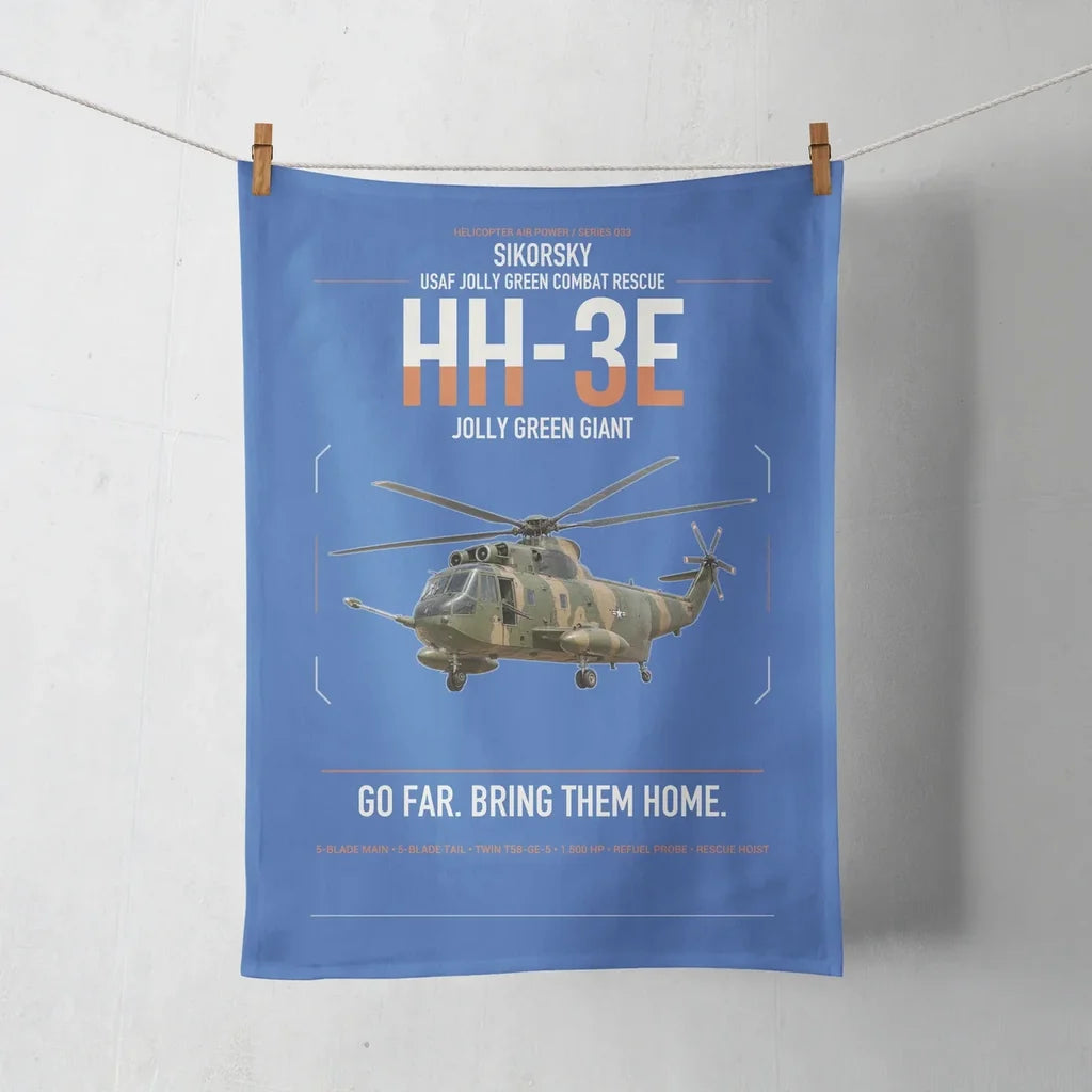 Sikorsky HH-3E Jolly Green Giant design on blue towel