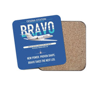 Thumbnail for Cessna Citation Bravo design on blue 1 piece coaster