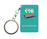 Thumbnail for Blackburn Buccaneer S2B design on turquoise designed key chain, double-side print