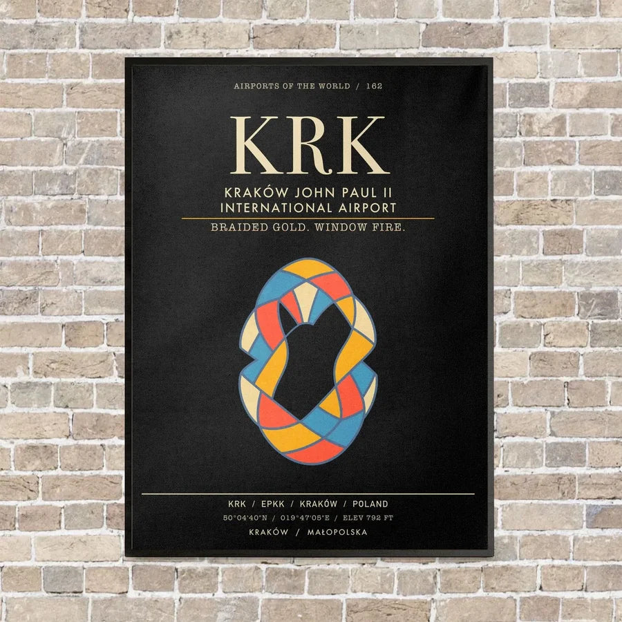 Krakow John Paul II International Airport KRK - Canvas Framed - Black