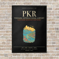 Thumbnail for Pokhara International Airport PKR - Canvas Framed - Black