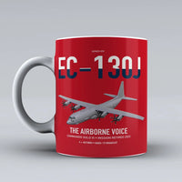 Thumbnail for EC-130J Commando Solo III design on red ceramic mug, double-side print