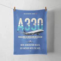 Thumbnail for Airbus A330-800neo design on blue towel