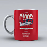 Thumbnail for Cessna A188B AgTruck design on red ceramic mug, double-side print