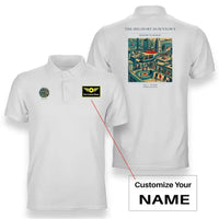 Thumbnail for VINTAGE G4127 - The Heliport Downtown - Double-Side Polo T-Shirt design on white+name