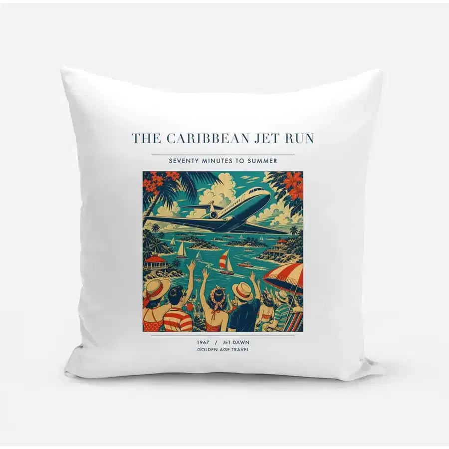 VINTAGE G4122 - The Caribbean Jet Run - Designed Pillows design on white