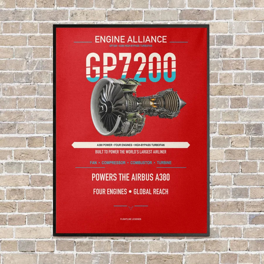 GP7200 vertical canvas print - framed - red background