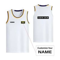Thumbnail for Cabin Crew Text Designed Basketball Style Sports Tank Tops - view 15