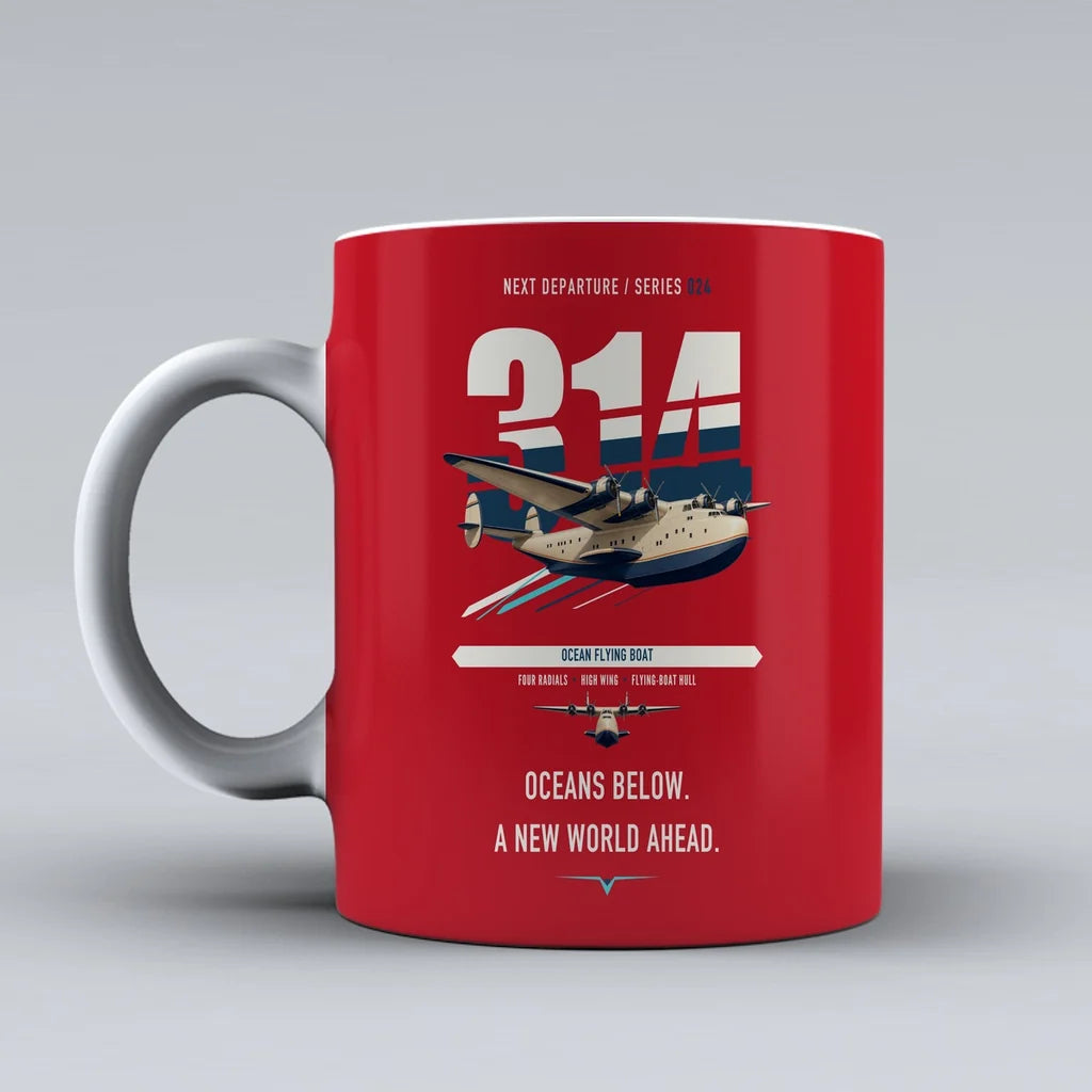 Boeing 314 Clipper double-side print on red ceramic mug