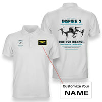 Thumbnail for DJI Inspire 2 design on white polo with custom name badge