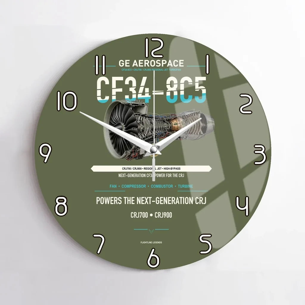 CF34-8C5 design on green army no frame wall clock