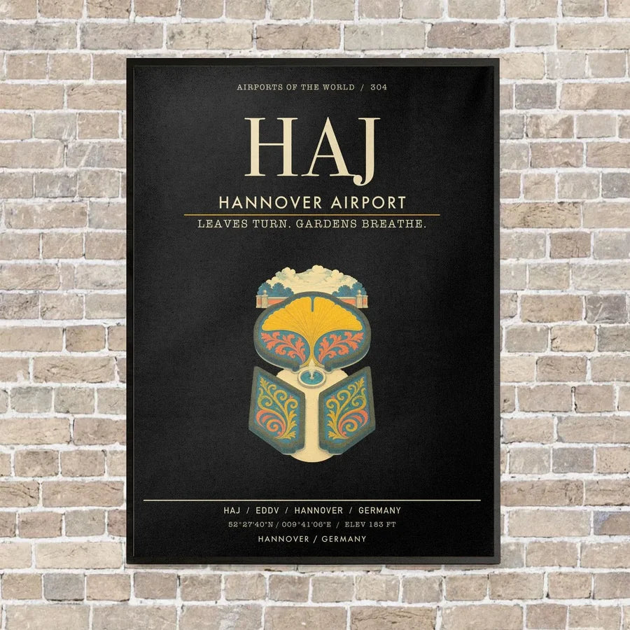 Hannover Airport HAJ - Canvas Framed - Black