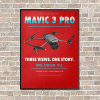 Thumbnail for DJI Mavic 3 Pro vertical canvas print - framed - red background