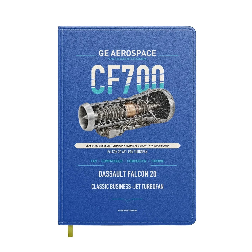 CF700 design on blue notebook
