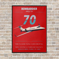 Thumbnail for Bombardier Learjet 70 vertical canvas print - framed - red background