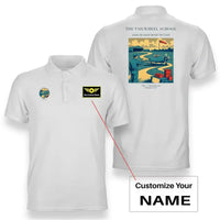 Thumbnail for VINTAGE G4178 - The Tailwheel School - Double-Side Polo T-Shirt design on white+name