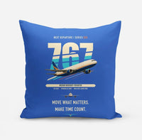 Thumbnail for Boeing 767-300F design on blue pillow