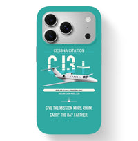 Thumbnail for Cessna Citation CJ3+ design on turquoise magsafe iphone case, for iPhone 17 Pro