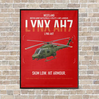 Thumbnail for Westland Lynx AH7 vertical canvas print - framed - red background
