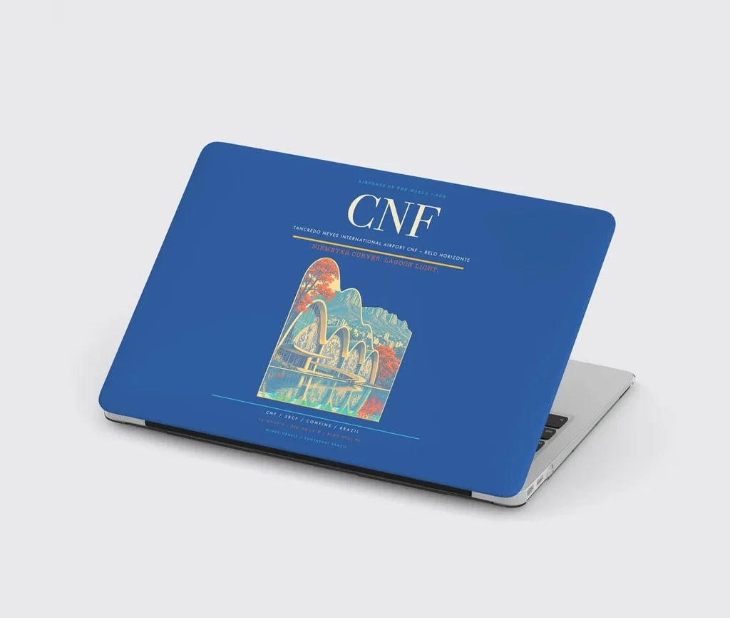 Tancredo Neves International Airport (CNF) design on blue MacBook case