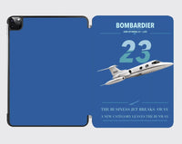 Thumbnail for Bombardier Learjet 23 design on blue ipad tablet case