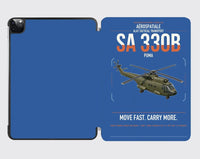Thumbnail for Aérospatiale SA 330B Puma design on blue ipad tablet case