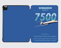Thumbnail for Bombardier Global 7500 design on blue ipad tablet case